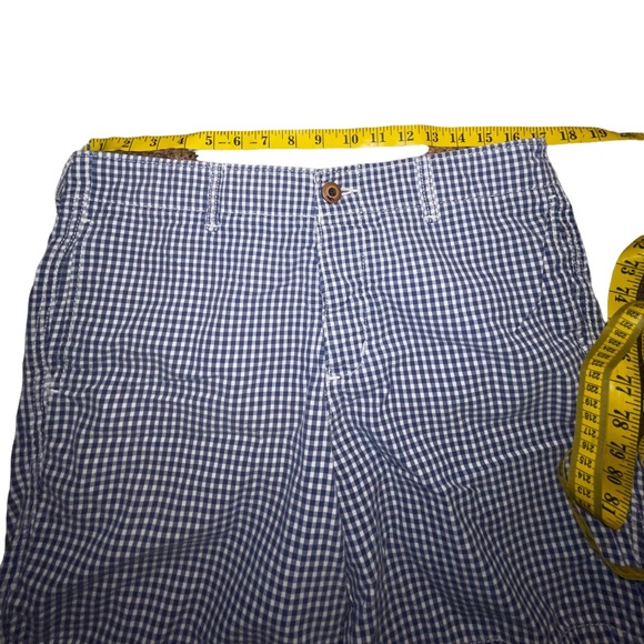 Hollister California navy‎ blue and white gingham button fly shorts waist 33 - Picture 5 of 11